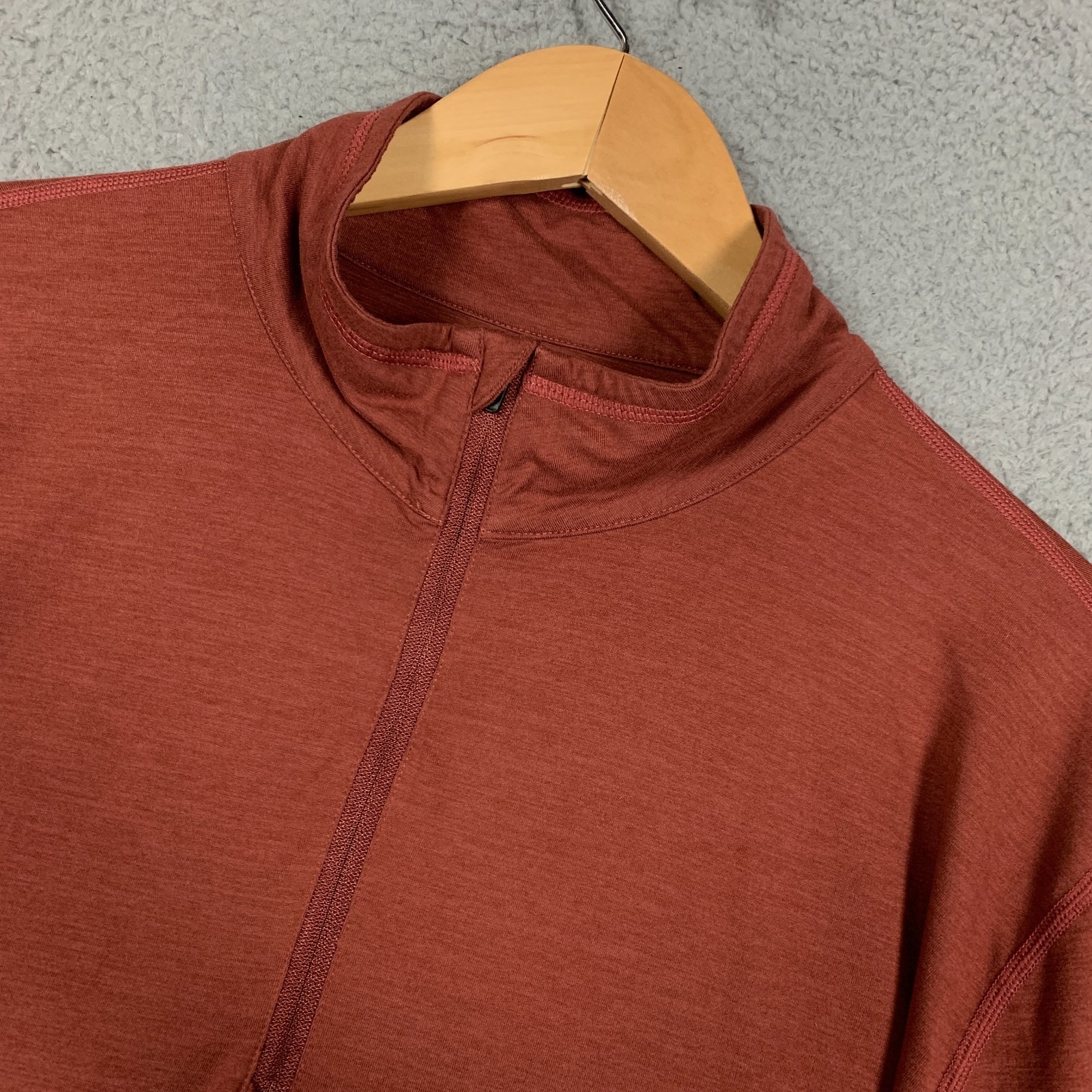 Vuori Ease Performance 2.0 Shirt Men's Xxl 2xl Rust Half Zip Long Sleeve Active